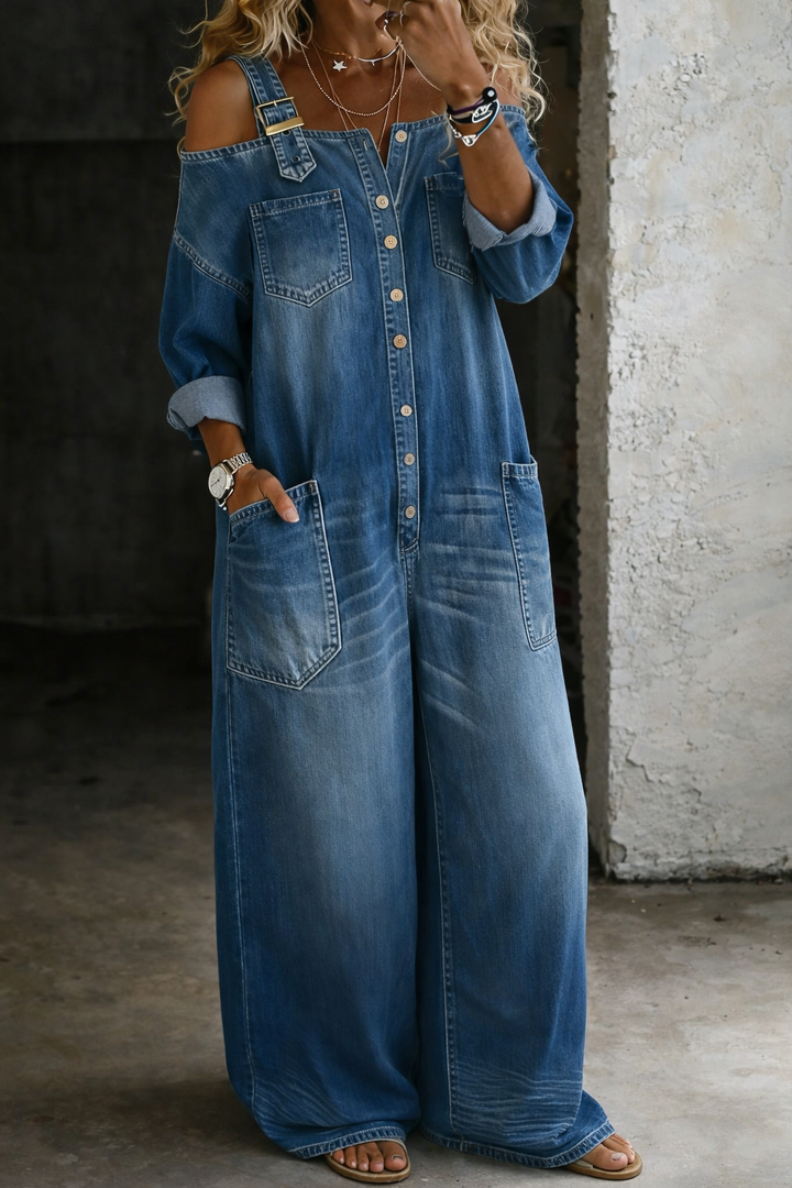 Nella - Dongerioverall med Bare Skuldre